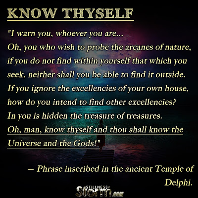 Oh, man, know thyself and thou shall know the Universe and the Gods MEME