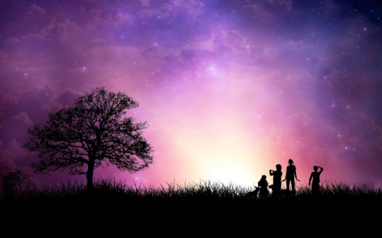 night-child-sky-star-silhouette