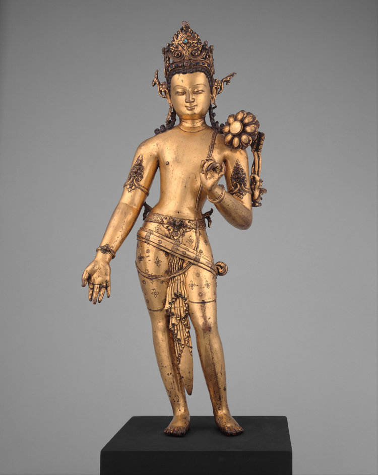 The Bodhisattva Padmapani Lokesvara. 11th century. Kathmandu Valley, Nepal. Image Courtesy of The Met .